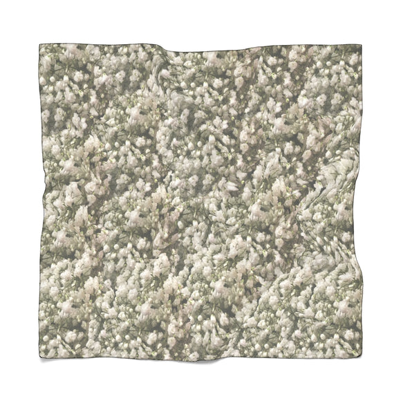 White Linen Baby's Breath Poly Scarf