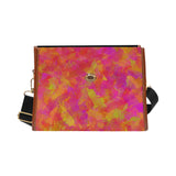 Yellow Red Damask Waterproof Canvas Bag/All Over Print (Model 1641)