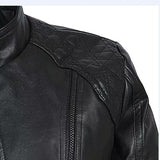 Women Faux Leather Jacket Zipper Basic Standing Collar Coat