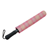 Pink Purple Plaid Semi-Automatic Foldable Umbrella (Model U05)
