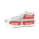 Shades of Red Patchwork Women's Classic High Top Canvas Shoes (Model 017)