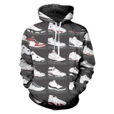 Men Hoodie Sweatshirts Long Sleeve 3D JORDAN 23 Classic Shoes Print Hip Hop Streetwear Pullover Jacket