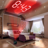LCD Projection LED Display Time Digital Alarm Clock Talking Voice Snooze