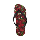 Carmine Roses Flip Flops for Men/Women (Model 040)