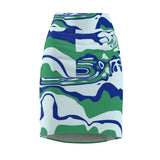 Ocean Green Mess Women's Pencil Skirt