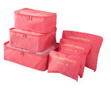 6 Piece Set Cubes Organizer Double Zipper Waterproof Travel Bags