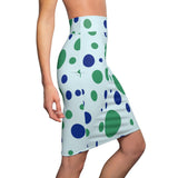 Green Bay Dots Women's Pencil Skirt