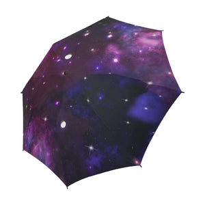 Midnight Blue Purple Galaxy Semi-Automatic Foldable Umbrella (Model U05)