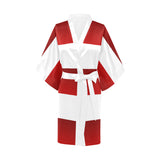 Red White Stripes Kimono Robe