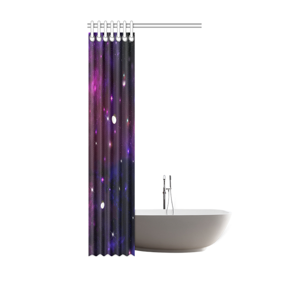 Midnight Blue Purple Galaxy Shower Curtain 36