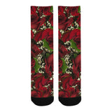 Carmine Roses Trouser Socks