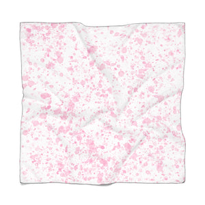 Pink Carnations Splatter Poly Scarf