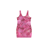Dark Pink Flowers Medea Vest Dress (Model D06)