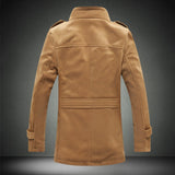Men Fleece Plus Velvet Thick Coat Slim Fit Trench Windproof Jacket