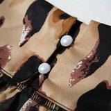 Women Blouse Leopard Print Shirt Halter Sleeveless Top