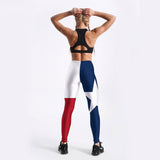 Women US Flag Pentagram Printed Leggings Push Up Casual Workout