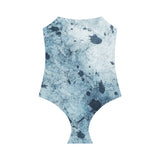 Water Blue Splatter Strap Swimsuit ( Model S05)