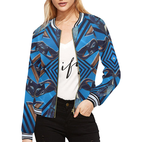 Sapphire Shoes All Over Print Bomber Jacket for Women (Model H21)