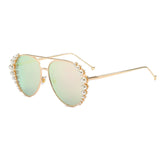 Personality Pearl Women Driving Ocean Sheet Sunglasses