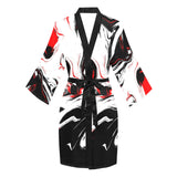 Black White in Arrears Long Sleeve Kimono Robe