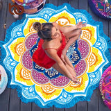 BeddingOutlet Tassel Indian Toalla Mandala Tapestry Sunblock Round Blanket Lotus Bohemian