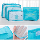 6 Piece Set Cubes Organizer Double Zipper Waterproof Travel Bags