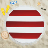 Red White Stripes Circular Beach Shawl 59"x 59"