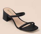 Women's Thin Strap Thick Heel Sandals Large Size Shoes