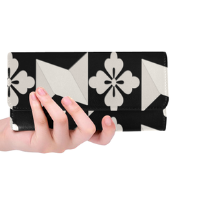 Black White Tiles Women's Trifold Wallet (Model 1675)