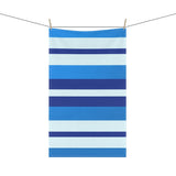 Azure Blue Radiance Stripes Kitchen Towel