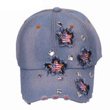Snapback Vintage Denim Jeans Baseball Caps with American Flag Star