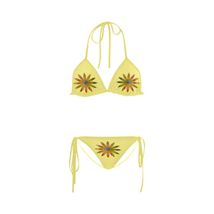 Yellowish Eyeflower Custom Bikini Swimsuit