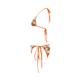 Green Orange White Daisies Custom Bikini Swimsuit