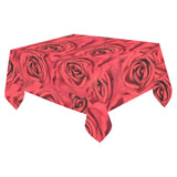 Radical Red Roses Cotton Linen Tablecloth 52"x 70"