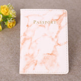 PU Leather Marble Style Travel ID Cards Passport Holder Packet Wallet
