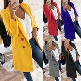 Plus Size Wool Coat Women Blazer Cashmere Solid Medium Long Section