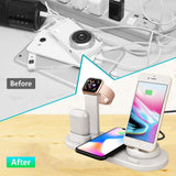 4 in 1 Wireless Charging Dock Station Apple Watch iPhone X XS XR MAX 11 Pro 8 Airpods 10W Qi Fast Charger Stand Holder