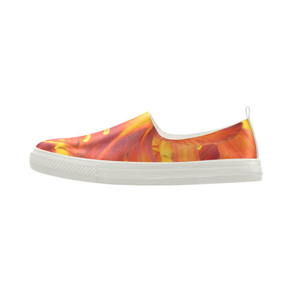 Orange Daylilies Apus Slip-on Microfiber Women's Shoes (Model 021)