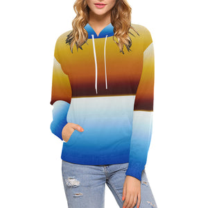 Browns into Blues All Over Print Hoodie (for Women)