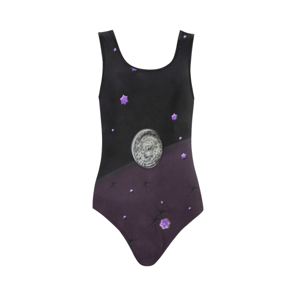 Lost Midnight Charcoal Stars Vest One Piece Swimsuit (Model S04)
