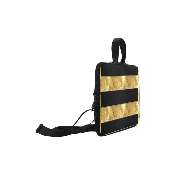Black Gold Stripes Laptop Handbags 13