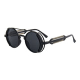 Steampunk Sunglasses UV400 High Quality Color Lenses Round Metal Frame