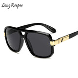 Long Keeper Square Sunglasses Unisex Design Couple Flat Super Star Cool Eyewear