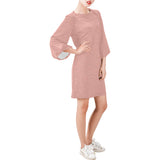Sea Pink Sundown Bell Sleeve Dress (Model D52)