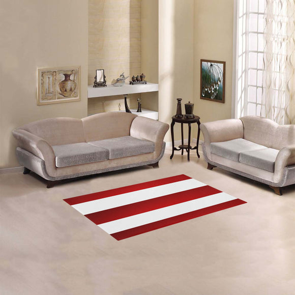 Red White Stripes Area Rug 2'7
