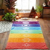 Bohemia Wall Hanging India Mandala Blanket Tapestry Rainbow Stripes