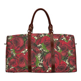 Carmine Roses Waterproof Travel Bag/Small (Model 1639)