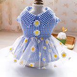 Skirt Princess Teddy Grid Pettiskirt Dress Pet Clothes Costume Apparel