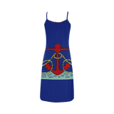 Nautical Red Anchor Alcestis Slip Dress (Model D05)