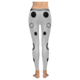 Black Polka Dots Low Rise Leggings (Invisible Stitch) (Model L05)
